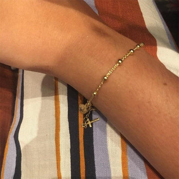 New Fashion Women Religious VirNew Fashion Religious Virgin Mary and Cross Pendant Beads Chain Bracelet - The Jewellery Supermarket